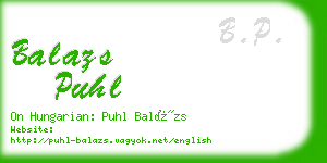 balazs puhl business card